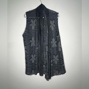Allie Coosh Waterfall Lightweight Cardigan Vest, Size Medium, Gray